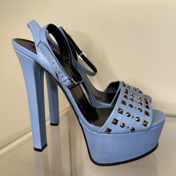 Gucci Studded Platform Sandals Baby Blue Size 37 - Picture 8 of 14